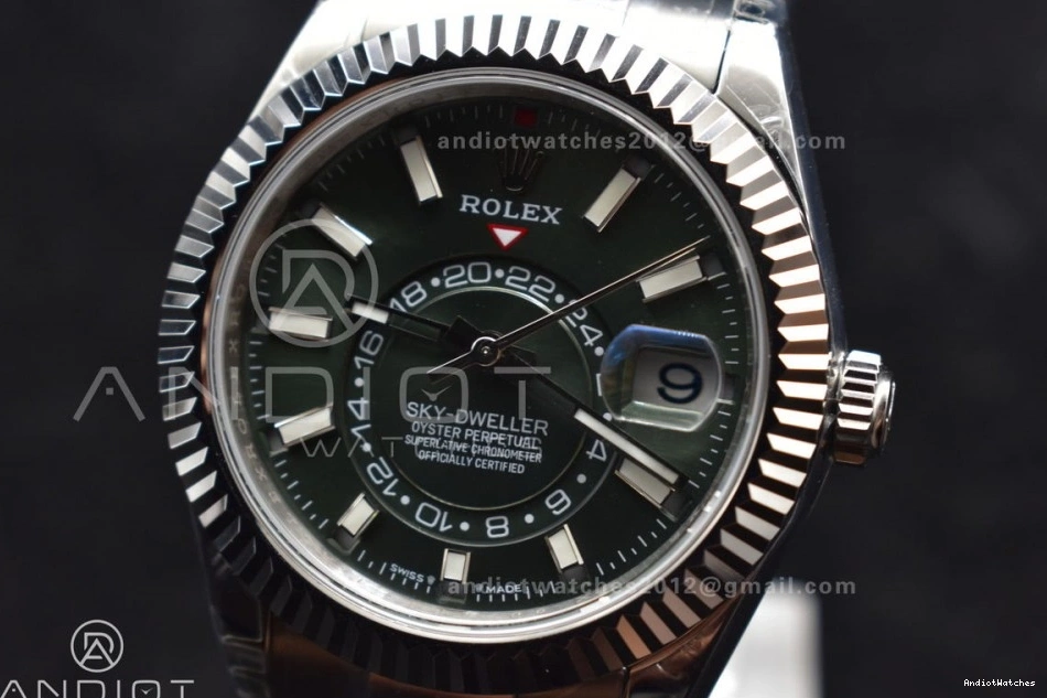 Noob on Green A23J SS Oyster 1109 Attractive SS Skydweller Edition Best Bracelet Dial 0509